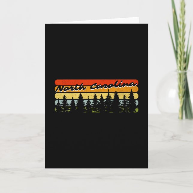 North Carolina Forest Sunset Trees Cabin Theme Sou Card (Front)