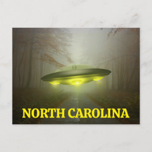 NORTH CAROLINA FUNNY SPACESHIP UFO Postcard