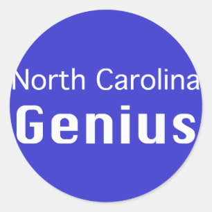 North Carolina  Genius Gifts Classic Round Sticker