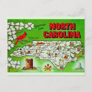 North Carolina Green Greeting Postcard