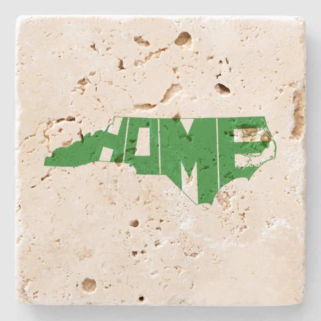 North Carolina Green Home State Stone Coaster (Front)