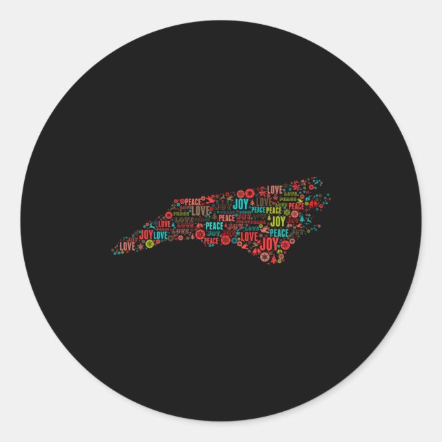 North Carolina Happy Holidays  Classic Round Sticker (Front)