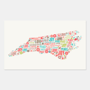 North Carolina Happy Holidays Rectangular Sticker
