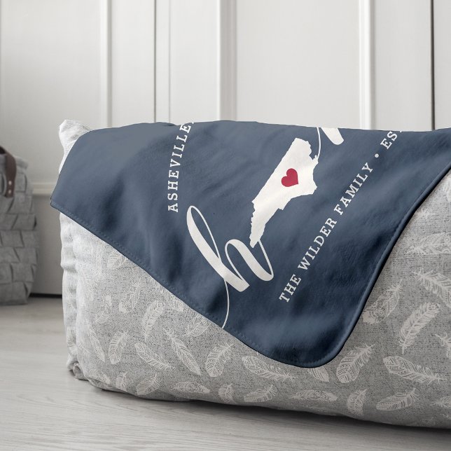 North Carolina Home State Personalised Sherpa Blanket (Creator Uploaded)