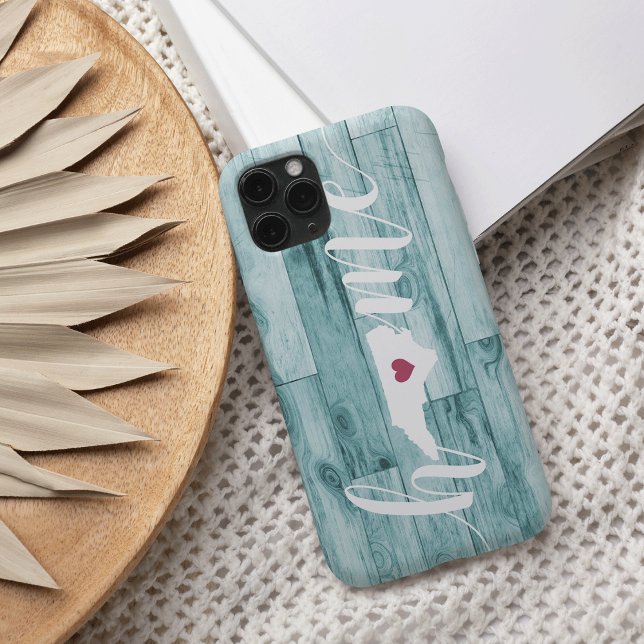 North Carolina Home State Turquoise Wood Look Case-Mate iPhone Case (Creator Uploaded)
