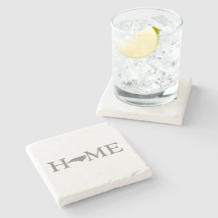 North Carolina Home State Word Art Stone Coaster