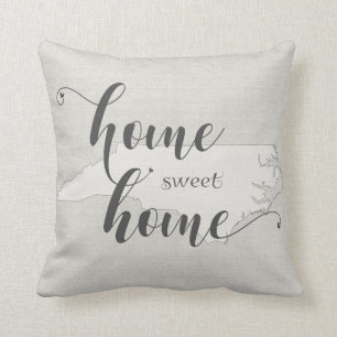 North Carolina - Home Sweet Home burlap-look Cushion