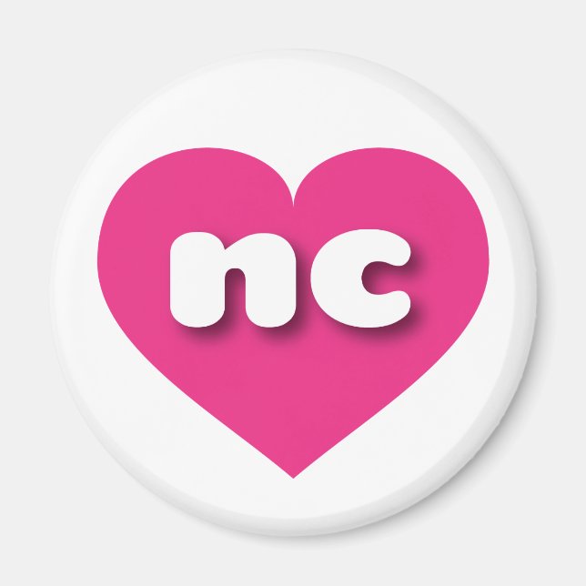 North Carolina hot pink heart - I love nc Magnet (Front)