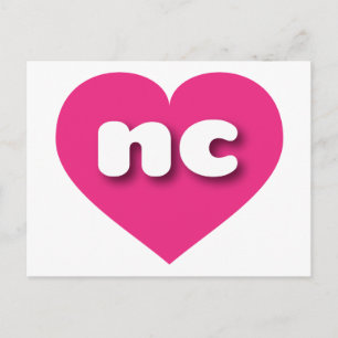 North Carolina hot pink heart - I love nc Postcard