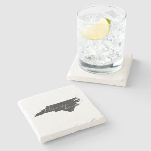 North Carolina I Like It Here State Silhouette Stone Coaster