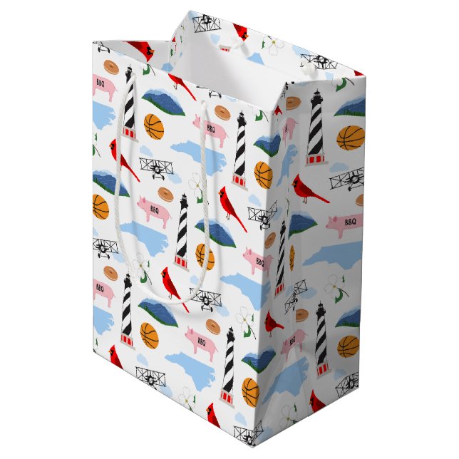 North Carolina Icons Gift Bag (Back Angled)
