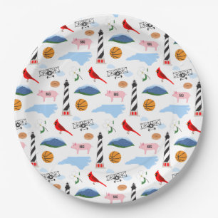 North Carolina Icons Paper Plates
