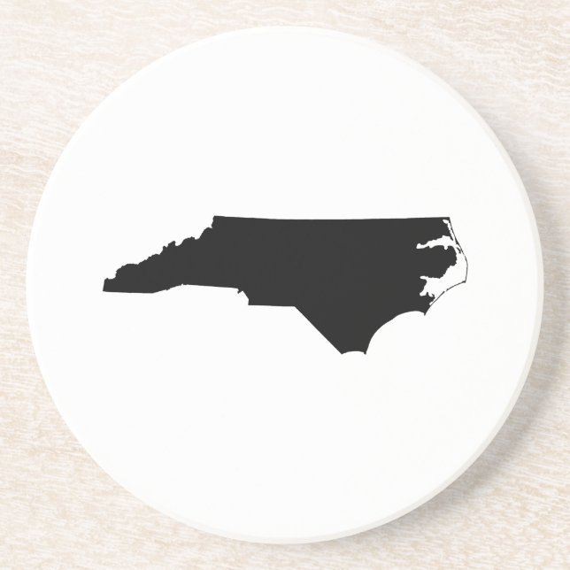 North Carolina in Black and White Coaster (Front)