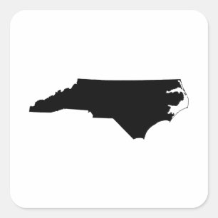 North Carolina in Black and White Square Sticker