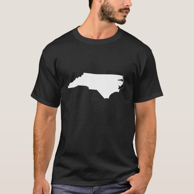 North Carolina in White and Black T-Shirt (Front)
