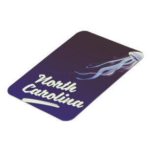 North Carolina Jellyfish travel poster Magnet