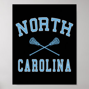 North Carolina Lacrosse Vintage Nc Lax Weathered 1 Poster