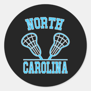 North Carolina Lacrosse Vintage Nc Lax Weathered Classic Round Sticker