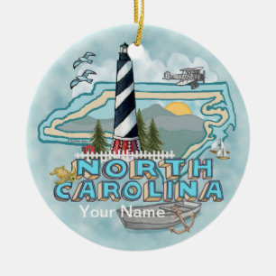 North Carolina Lighthouse Ceramic Ornament