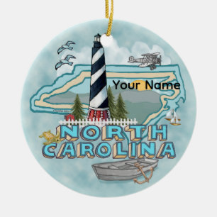 North Carolina Lighthouse Ceramic Ornament