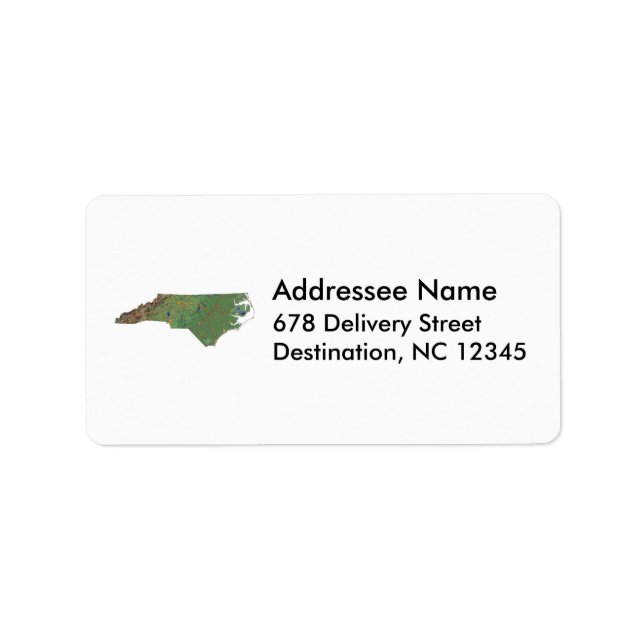 North Carolina Map Address Label (Front)