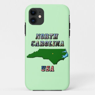 North Carolina Map and Text Case-Mate iPhone Case