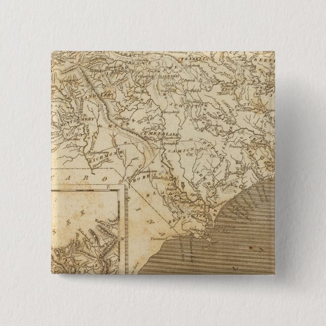 North Carolina Map by Arrowsmith 15 Cm Square Badge (Front)