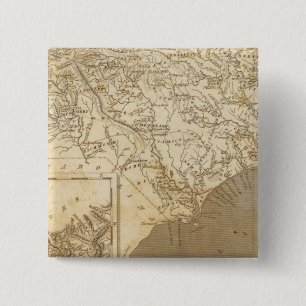 North Carolina Map by Arrowsmith 15 Cm Square Badge