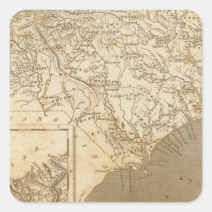 North Carolina Map by Arrowsmith Square Sticker