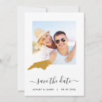 North Carolina Map Photo Wedding Save the Date