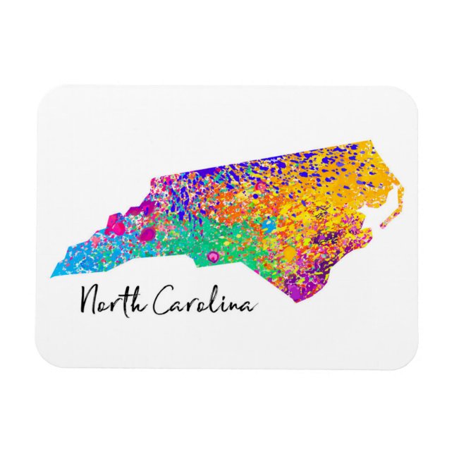 North Carolina Modern Map Magnet (Horizontal)
