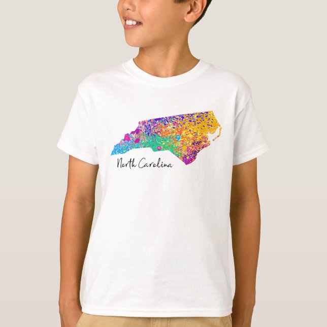 North Carolina Modern Map T-Shirt (Front)