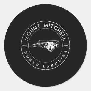 North Carolina Mountain State Shape Hiking Mt Mitc Classic Round Sticker