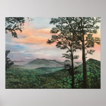 North Carolina Mountain Sunrise Acrylic Painting