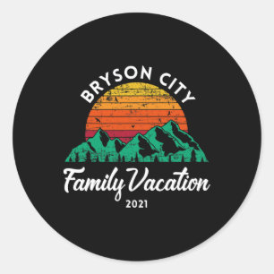 North Carolina Mountains Family Vacation Bryson Ci Classic Round Sticker