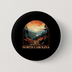 North Carolina Nc Hiking Mountain State Pride 6 Cm Round Badge