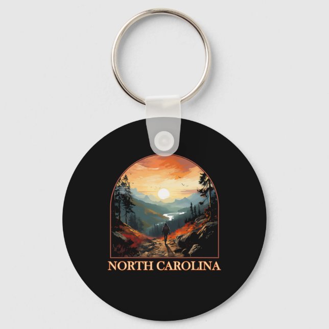 North Carolina Nc Hiking Mountain State Pride  Key Ring (Front)