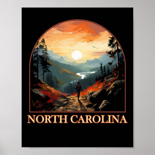 North Carolina Nc Hiking Mountain State Pride  Poster