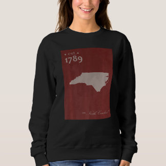 North Carolina NC Map Grunge Vintage State Graphic Sweatshirt