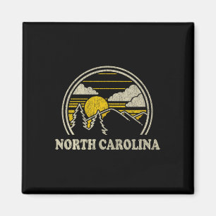 North Carolina Nc T Shirt Vintage Hiking Mountains Magnet