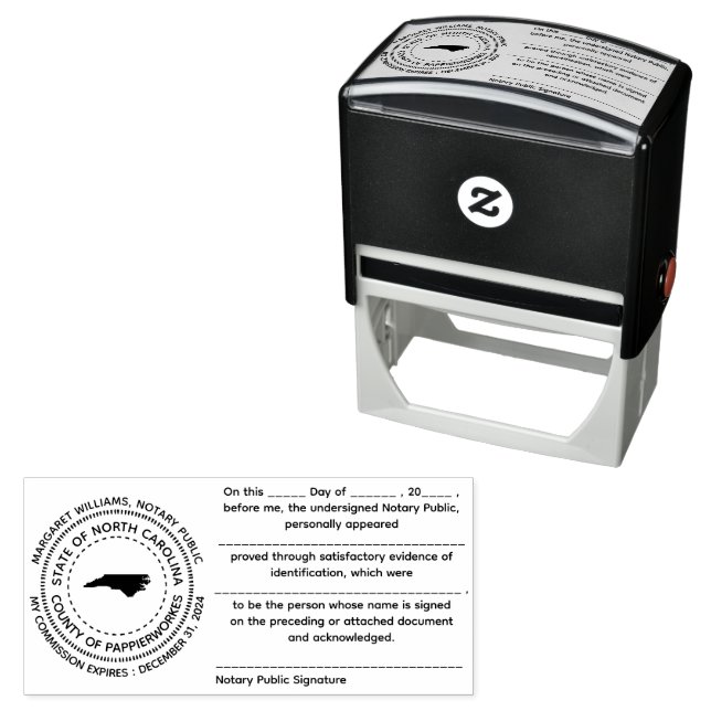 North Carolina Notary Public Acknowledgement Stamp (In Situ)