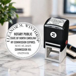 North Carolina Notary Public Round Self-inking Stamp