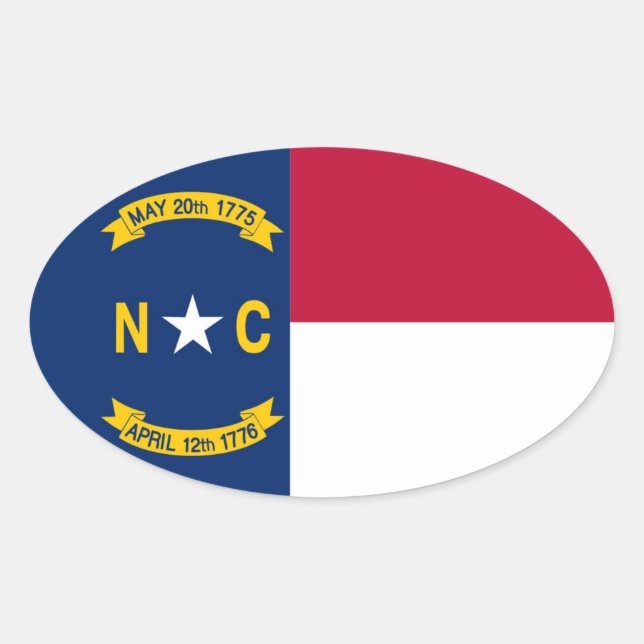 North Carolina Oval Sticker (Front)