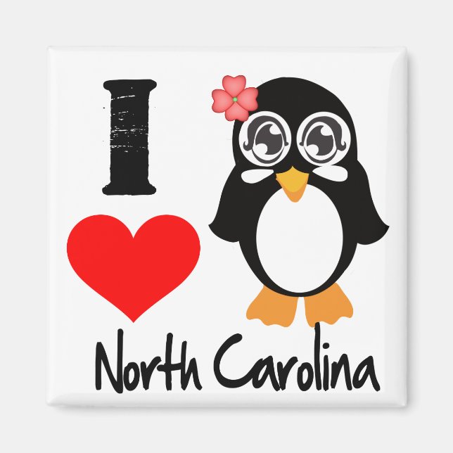 North Carolina Penguin - I Love North Carolina Magnet (Front)