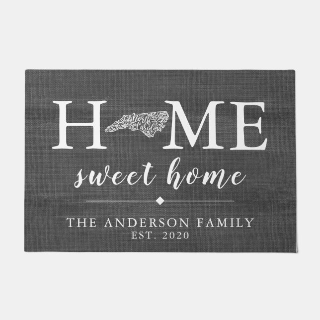 NORTH CAROLINA Personalised State Doormat (Front)