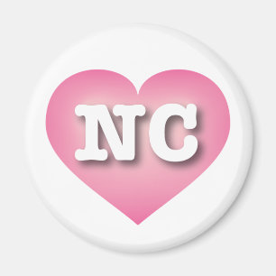 North Carolina Pink Fade Heart - I love NC Magnet