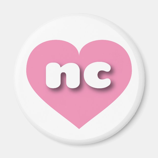North Carolina pink heart - I love nc Magnet (Front)