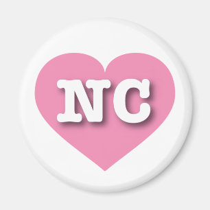North Carolina Pink Heart - I love NC Magnet
