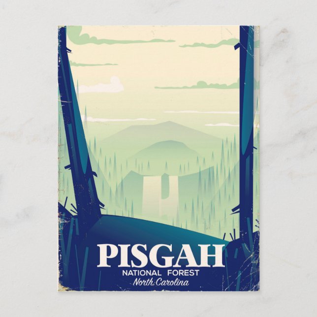 North Carolina Pisgah national park travel poster Postcard (Front)