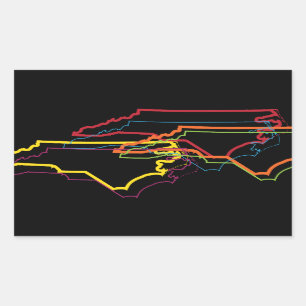 north carolina pride blur rectangular sticker